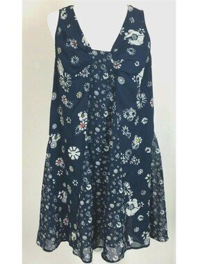 Jason Wu For Target Blue Floral Chiffon Shift Dress Sleeveless Sz M